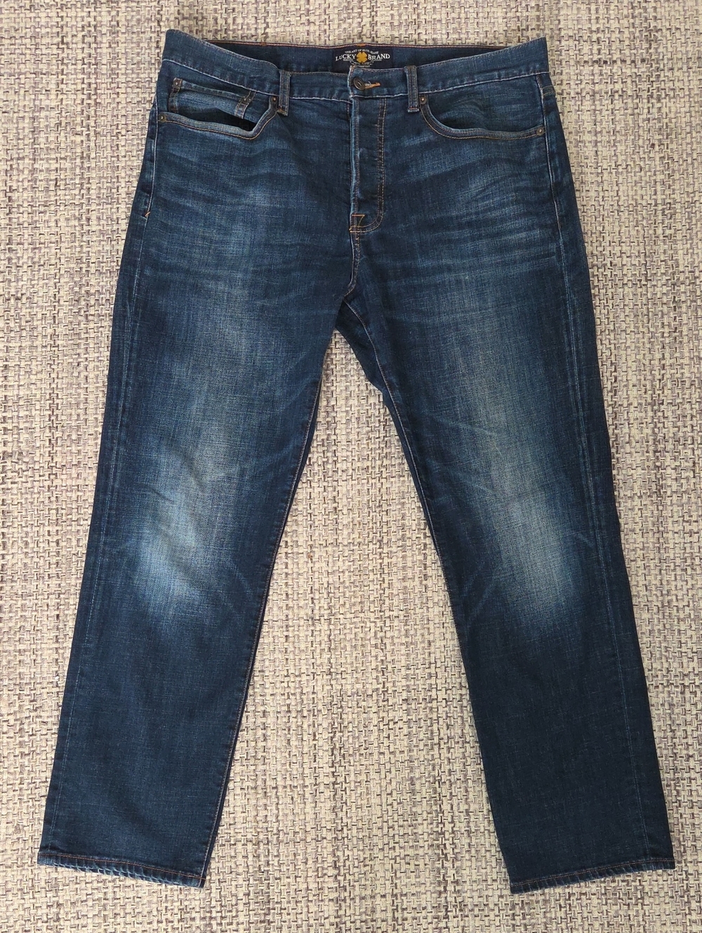 Lucky Brand 121 Heritage Slim Men’s Jeans 36x30 Dark Wash Button Fly